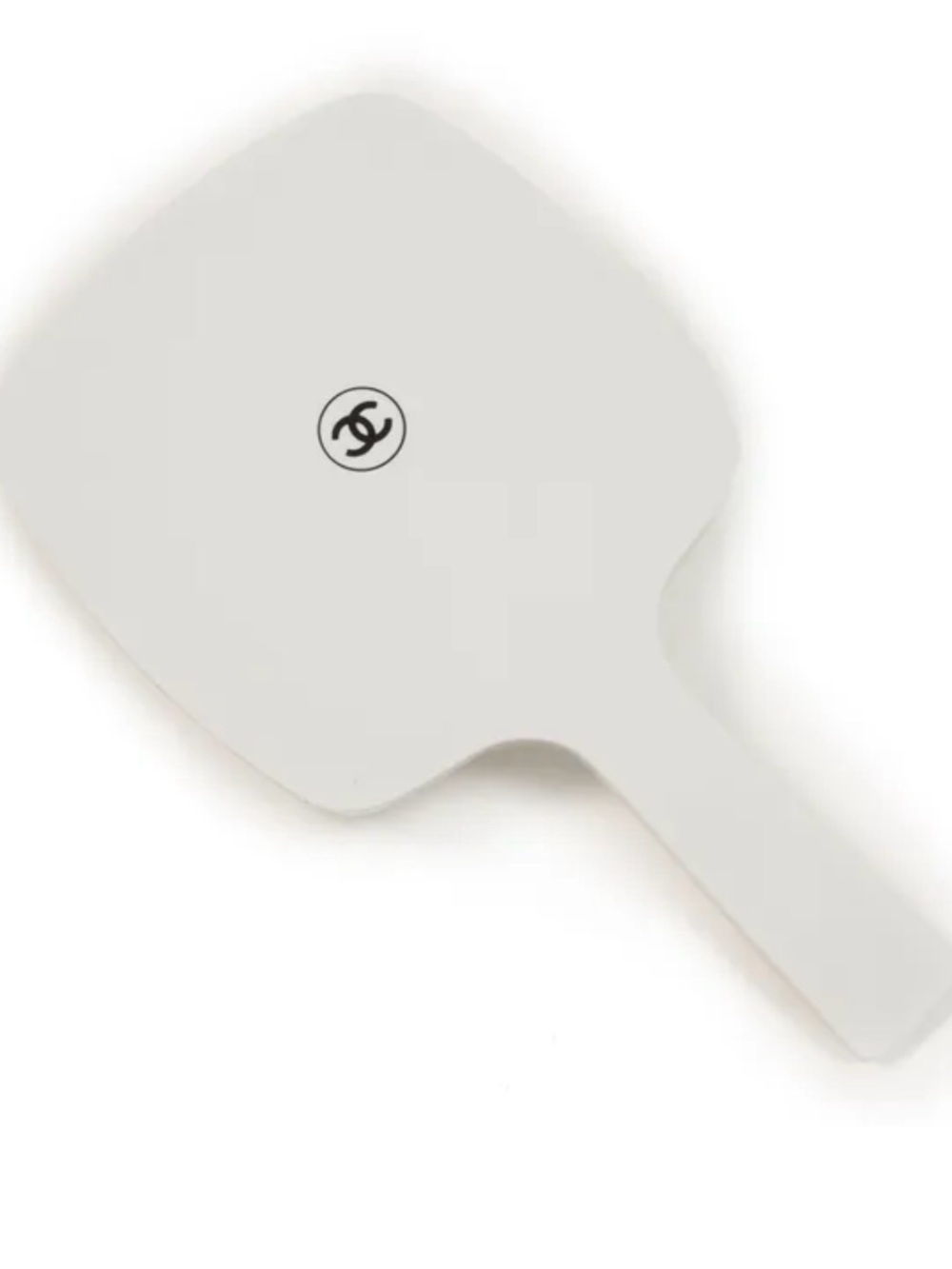 CHANEL White Hand Mirror CC Logo
